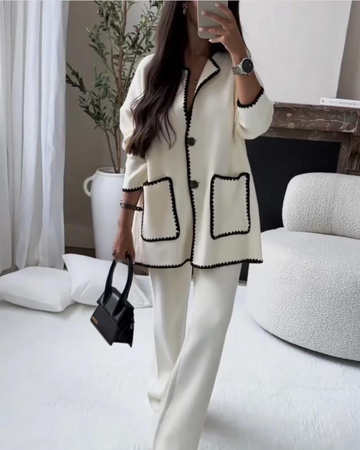 EVELISSE – CLASSIC CONTRAST TRIM TWO-PIECE SET